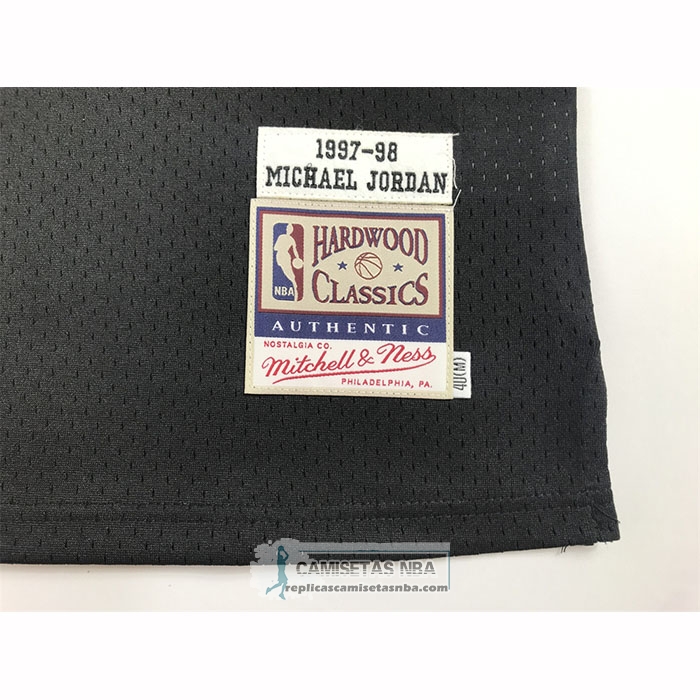 Camiseta Chicago Bulls Michael Jordan NO 23 Autentico 1997-98 Negro
